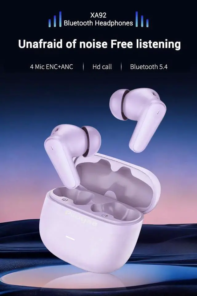 Alt view image 2 of 7 - Wireless Earbuds Bluetooth 5.4 Headphones in Ear Buds, True ANC+ENC Noise Cancelling Earbuds, HiFi Stereo Deep Bass Earphones for Sports/Workout-Purple