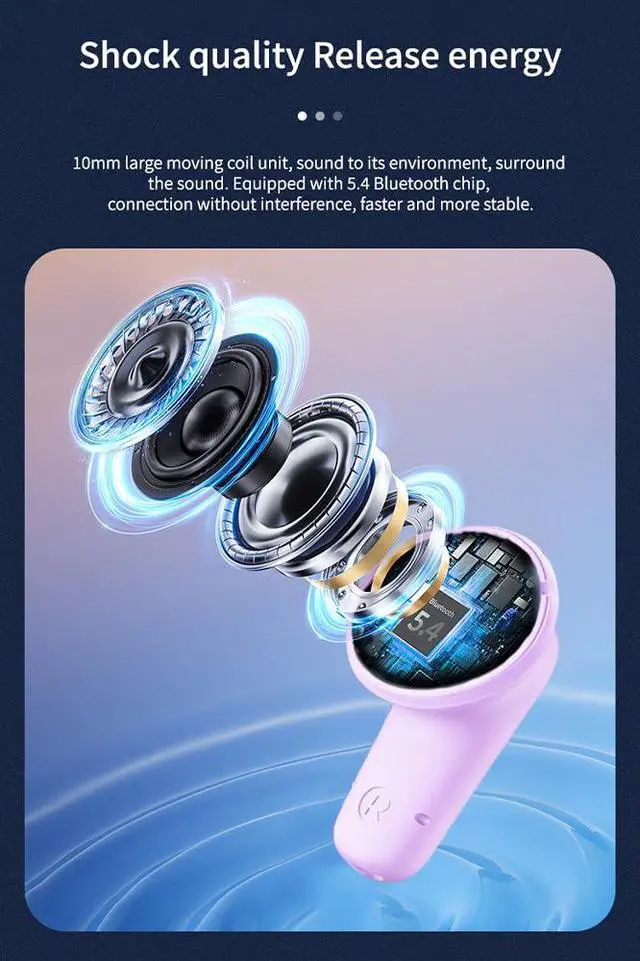 Alt view image 5 of 7 - Wireless Earbuds Bluetooth 5.4 Headphones in Ear Buds, True ANC+ENC Noise Cancelling Earbuds, HiFi Stereo Deep Bass Earphones for Sports/Workout-Purple