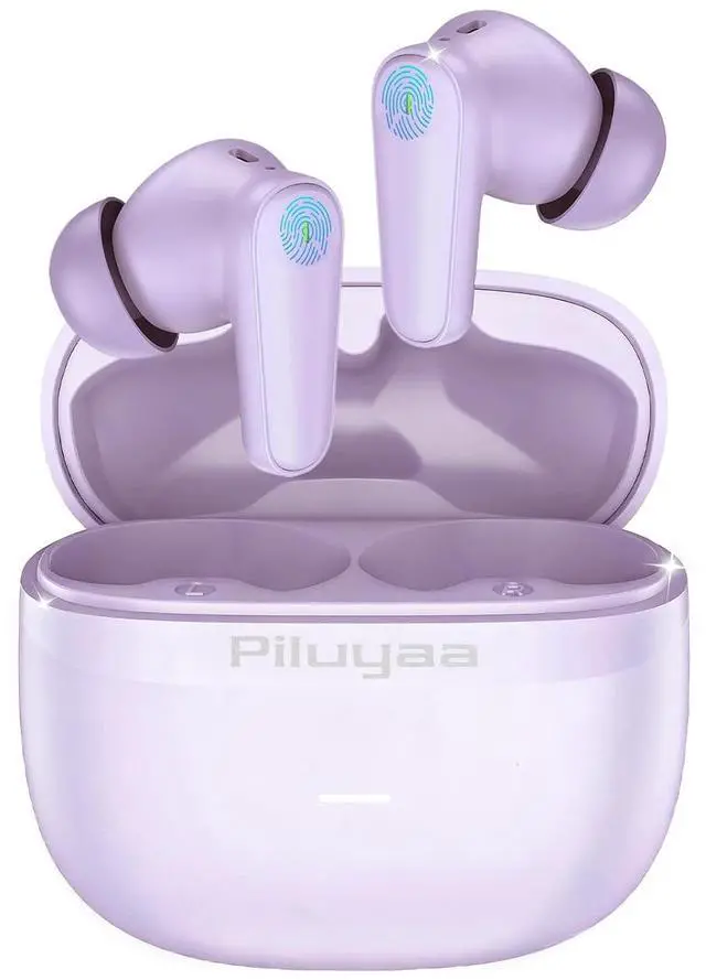Main image of Wireless Earbuds Bluetooth 5.4 Headphones in Ear Buds, True ANC+ENC Noise Cancelling Earbuds, HiFi Stereo Deep Bass Earphones for Sports/Workout-Purple