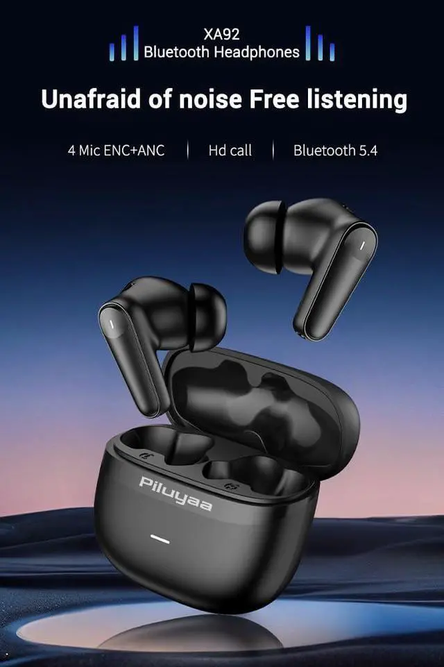 Alt view image 2 of 7 - Wireless Earbuds Bluetooth 5.4 Headphones in Ear Buds, True ANC+ENC Noise Cancelling Earbuds, HiFi Stereo Deep Bass Earphones for Sports/Workout-Black