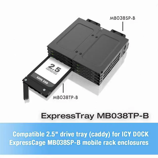 Alt view image 2 of 5 - ExpressTray MB038TP-B Removable 2.5" SSD/HDD Tray for ExpressCage MB038SP-B