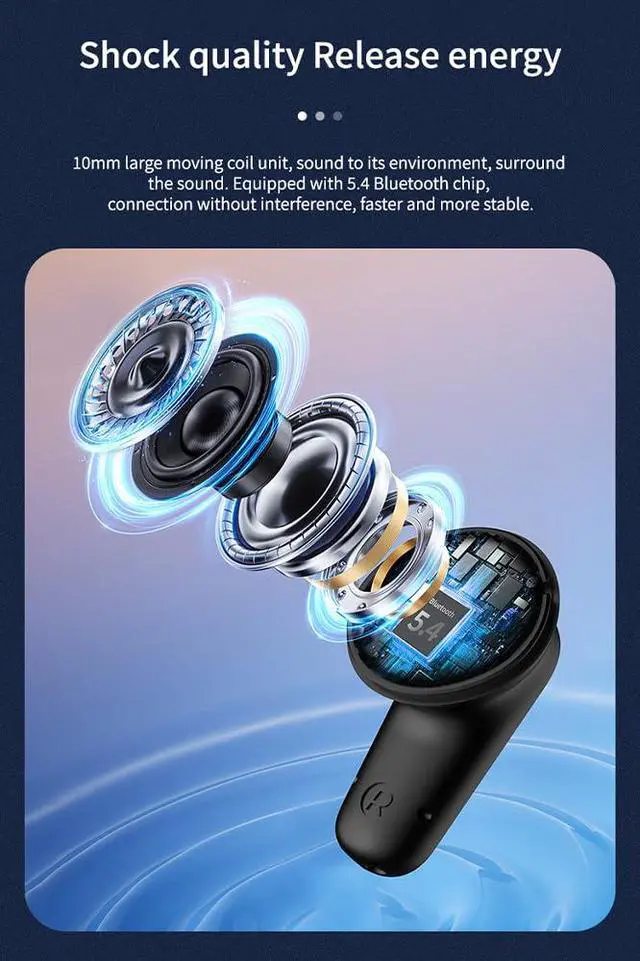 Alt view image 5 of 7 - Wireless Earbuds Bluetooth 5.4 Headphones in Ear Buds, True ANC+ENC Noise Cancelling Earbuds, HiFi Stereo Deep Bass Earphones for Sports/Workout-Black