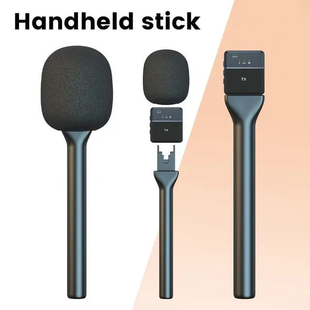 Alt view image 7 of 7 - Mic Handle for DJI RODE Microphone Handheld Stand for Wireless GO, Interview Microphone Rig for All Lavalier Mic, Wireless MiniMic Adapter for Vlogging/Interview/Podcast/Reports/Content Creation
