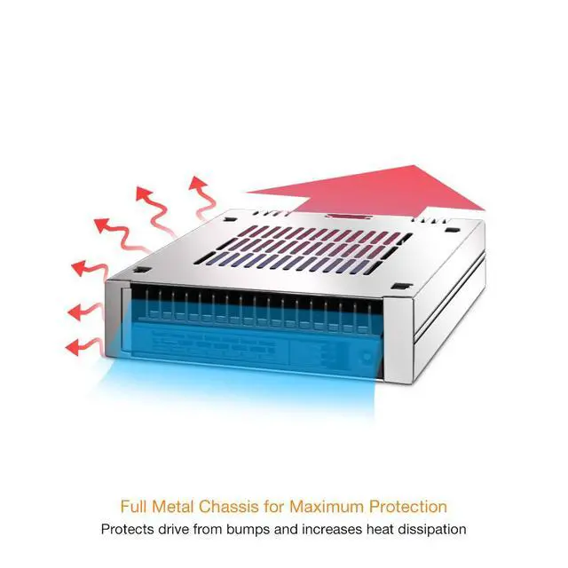 Alt view image 6 of 7 - 1 Bay 2.5 SAS/SATA HDD/SSD Tool-Less Enclosure for External 3.5" Bay | ExpressCage MB741SP-B