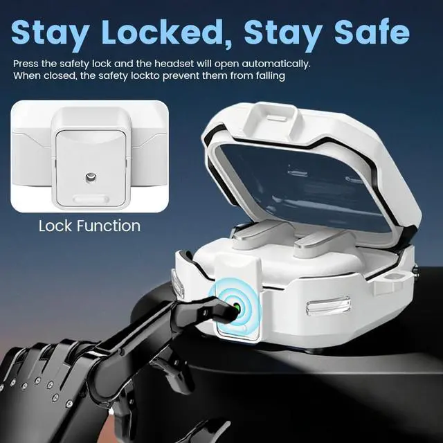 Alt view image 5 of 7 - for Galaxy Buds 4 Pro (2026) / Buds 4 Case Cover, Shockproof Galaxy Buds 4/4 Pro Protective Hard Cover Shell with Keychain &Cleaner kitfor Men Women, White