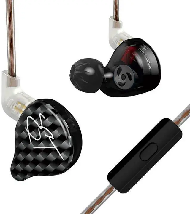 Main image of KZ-ZST Wired Earbuds Hybrid Banlance Armature with Dynamic in-Ear Earphone | 1BA+1DD HiFi Headset IEM Headphones Gaming Earbuds-Black With Microphone