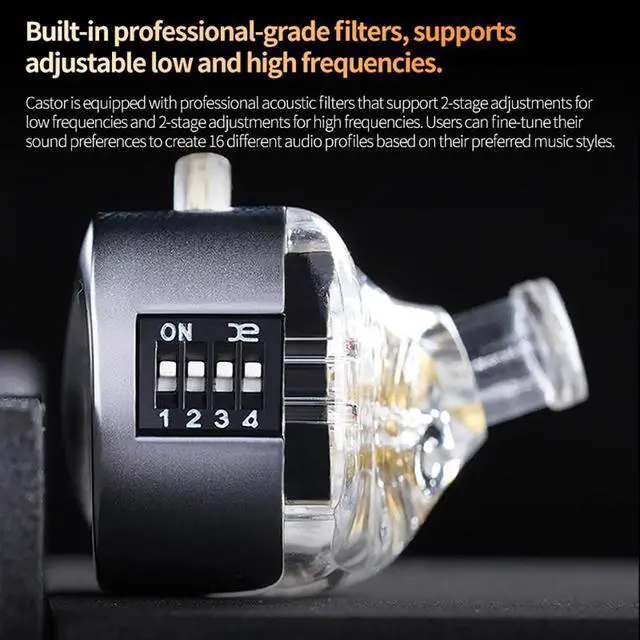 Alt view image 6 of 7 - KZ Castor in Ear Monitor Wired Earbuds HiFi Bass Enhanced Headphones Silver | 2 Dual-Dynamic Driver Sound Tuning Noise Isolating IEM with Mic