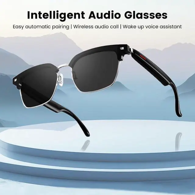 Alt view image 6 of 7 - Smart Glasses Bluetooth Audio Glasses for Men Women with Dual Stereo Speakers, Open Ear Music &HD Calling, Touch &Voice Assistant, UV ProtectionBlack