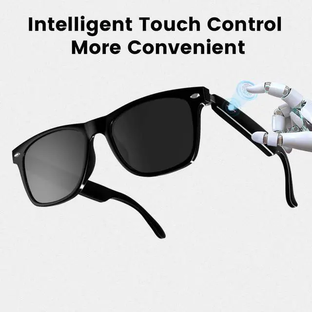 Alt view image 6 of 6 - Smart Glasses Bluetooth Audio Glasses for Men Women with Dual Stereo Speakers, Open Ear Music &HD Calling, Touch &Voice Assistant, UV ProtectionBlack