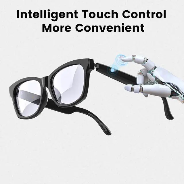 Alt view image 3 of 7 - Smart Glasses Bluetooth Audio Glasses for Men Women with Dual Stereo Speakers, Open Ear Music &HD Calling, Touch &Voice Assistant, UV ProtectionBlack