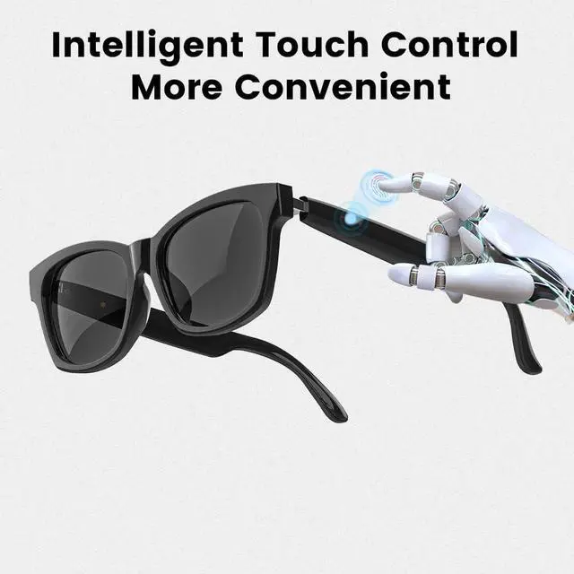 Alt view image 3 of 7 - Smart Glasses Bluetooth Audio Glasses for Men Women with Dual Stereo Speakers, Open Ear Music &HD Calling, Touch &Voice Assistant, UV ProtectionBlack