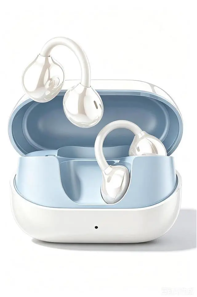 Main image of Clip-on Earbuds,Open Ear Earbuds Wireless Bluetooth 6.0, Lightweight Open Ear Headphones with C-Shaped Bridge,Slim Hook,50H Battery,Waterproof,for Glasses Wearers &Sports & Travel (White)