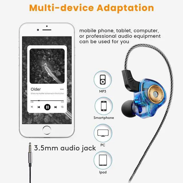 Alt view image 4 of 7 - QKZ AK6 Ultra Wired Gaming Earbuds in-Ear Monitors Headphones MIC | IEM Earphones DEEP BASS HiFi Noise Isolation Corded for 3.5mm Jack for Music Gaming Video Calling
