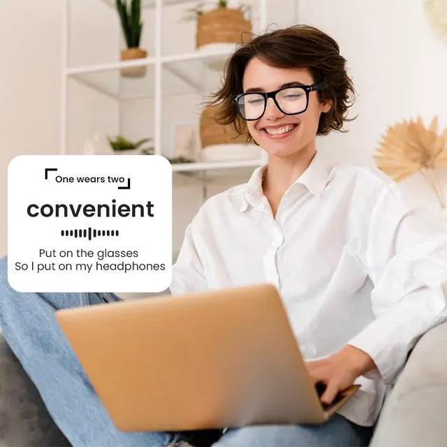 Alt view image 5 of 7 - Smart Glasses Bluetooth Audio Glasses for Men Women with Dual Stereo Speakers, Open Ear Music &HD Calling, Touch &Voice Assistant, UV ProtectionBlack