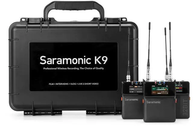 Alt view image 3 of 7 - K9-US Professional Dual Digital UHF Wireless Microphone System with 32-Bit Float/Time Code/Mini Lavaliers/App Control/3.5mm/XLR/3.5mm/USB-C Output (K9-USA)