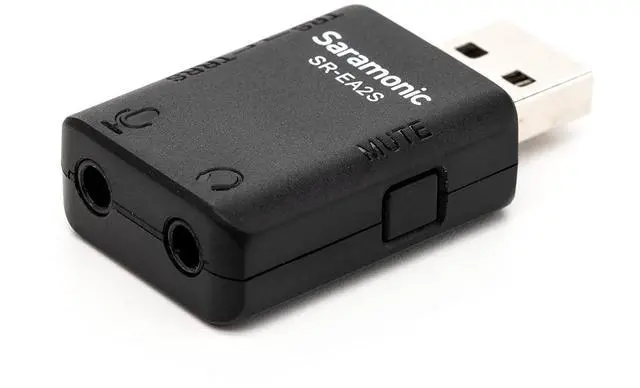 Alt view image 4 of 7 - USB Audio Interface with 3.5mm Microphone Input for TRS or TRRS Mics, 3.5mm Headphone Out and Mute Button for Computers and More (SR-EA2S)