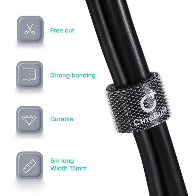 Alt view image 4 of 7 - CineBuff Cable Tie Roll | Reusable Hook and Loop Cable Tie Roll (16.4)