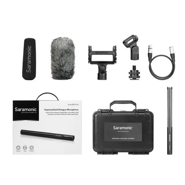 Alt view image 2 of 7 - SoundBird V6 | Professional Short Phantom-Powered Shotgun Microphone with Shock Mount, Windscreen, Furry Windshield, XLR Cable, Mic Clip & Custom Hard Case