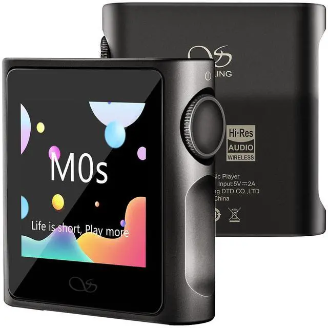 Main image of M0s Portable MP3 Player Hi-Res Audio Players, 1.54" Touch Screen Hi-Fi MP3 Player with Bluetooth 5.0 LDAC, USB DAC/Amp, Up to 10 Hours Playback Titanium