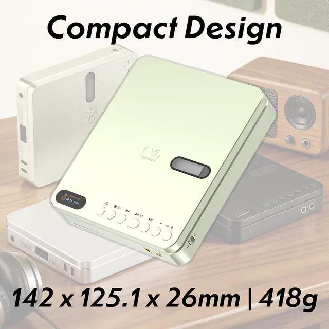 Alt view image 3 of 7 - EC Play Mini CD Player, Portable CD Player with USB DAC, Dual CS43198 DAC + Dual SGM8262,384kHz/32bit DSD256,Two-Way Bluetooth 6.0 LDAC,700mW@32 4.4mm Balanced Output, 3.5mm+Coaxial (Silver)