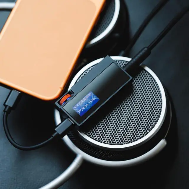 Alt view image 6 of 7 - UA6 II Portable Headphone Amplifiers USB DAC Dongle with 4.4mm Balanced Output 8×CS43131 DAC 365mW@32 Hi-Res Audio DSD512 for Smartphone Laptop PC, Orange