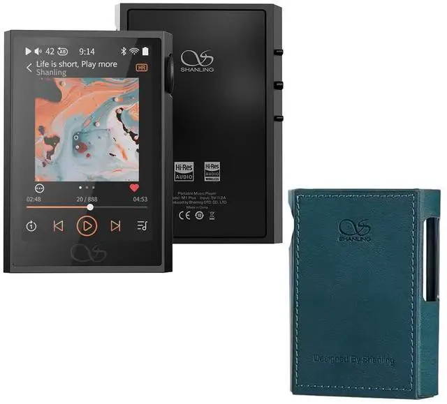 Main image of M1 Plus Protable Music Player with Leather Case M1Plus High-Definition Lossless MP3 Player ES9069Q DAC Dual SGM8262 Amplifier PCM768 DSD512 Bluetooth 5.2 LDAC WiFi DLNA Airplay Black