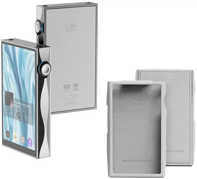 Main image of M3 Plus HiFi Music Player with Grey Leather Case, Android13 Portable Digital Audio Player USB DAC AMP Hi-Res Audio MP3/MP4 Player,DSD512 PCM768