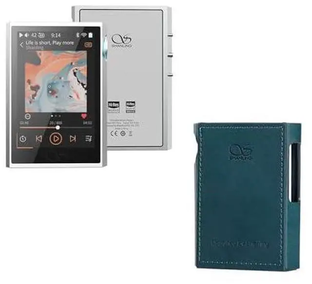 Main image of M1 Plus Protable Music Player with Leather Case M1Plus High-Definition Lossless MP3 Player ES9069Q DAC Dual SGM8262 Amplifier PCM768 DSD512 Bluetooth 5.2 LDAC WiFi DLNA Airplay Silver