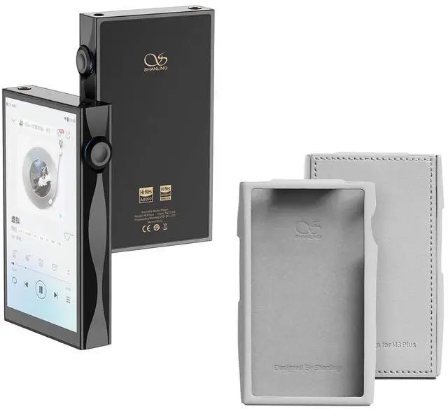 Main image of M3 Plus HiFi Music Player with Grey Leather Case, Android13 Portable Digital Audio Player USB DAC AMP Hi-Res Audio MP3/MP4 Player,DSD512 PCM768