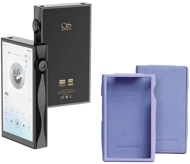 Main image of M3 Plus HiFi Music Player with Purple Leather Case, Android13 Portable Digital Audio Player USB DAC AMP Hi-Res Audio MP3/MP4 Player,DSD512 PCM768