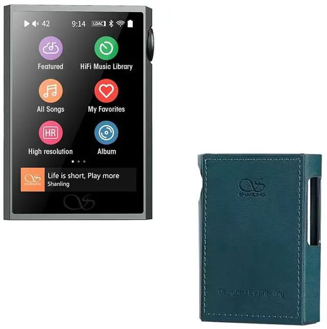 Main image of M1 Plus Protable Music Player with Leather Case M1Plus High-Definition Lossless MP3 Player ES9069Q DAC Dual SGM8262 Amplifier PCM768 DSD512 Bluetooth 5.2 LDAC WiFi DLNA Airplay Grey