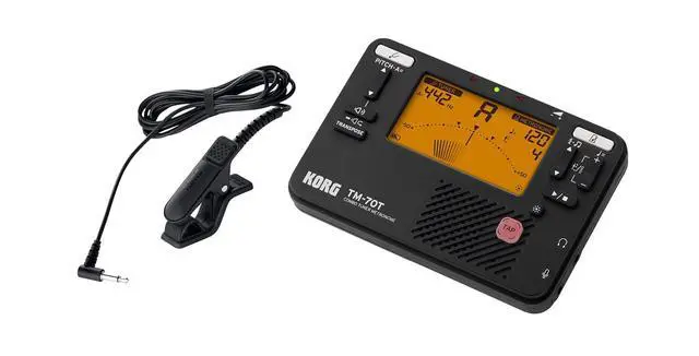 Alt view image 2 of 6 - TM-70C Tuner and Metronome w/ Contact Mic, Sound Out Mode, Transpose Mode, and Chromatic Mode - Black