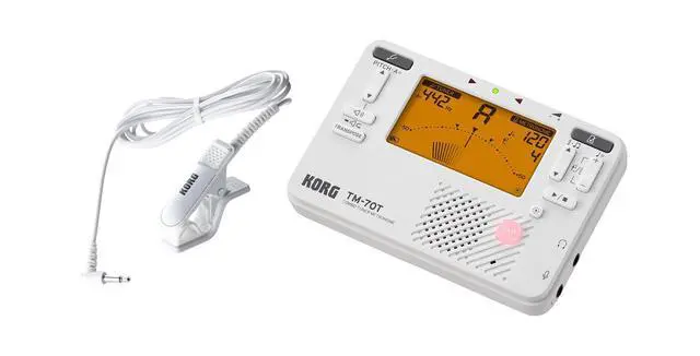 Alt view image 3 of 5 - TM-70C Tuner and Metronome w/ Contact Mic, Sound Out Mode, Transpose Mode, and Chromatic Mode - White