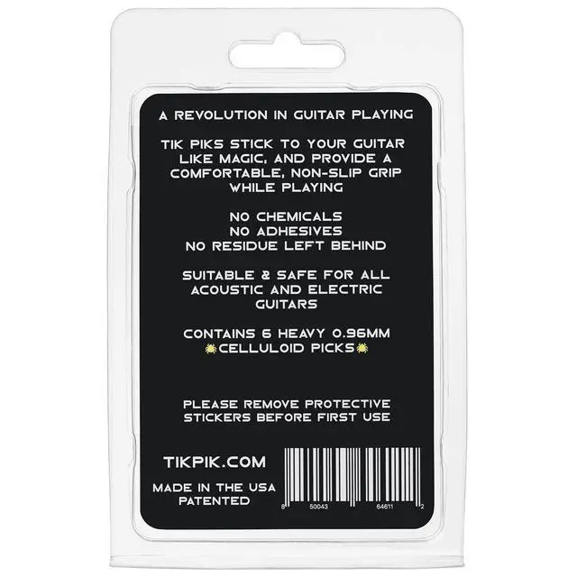 Alt view image 2 of 2 - Celluloid Guitar Picks 6-Pack - Heavy 0.96mm