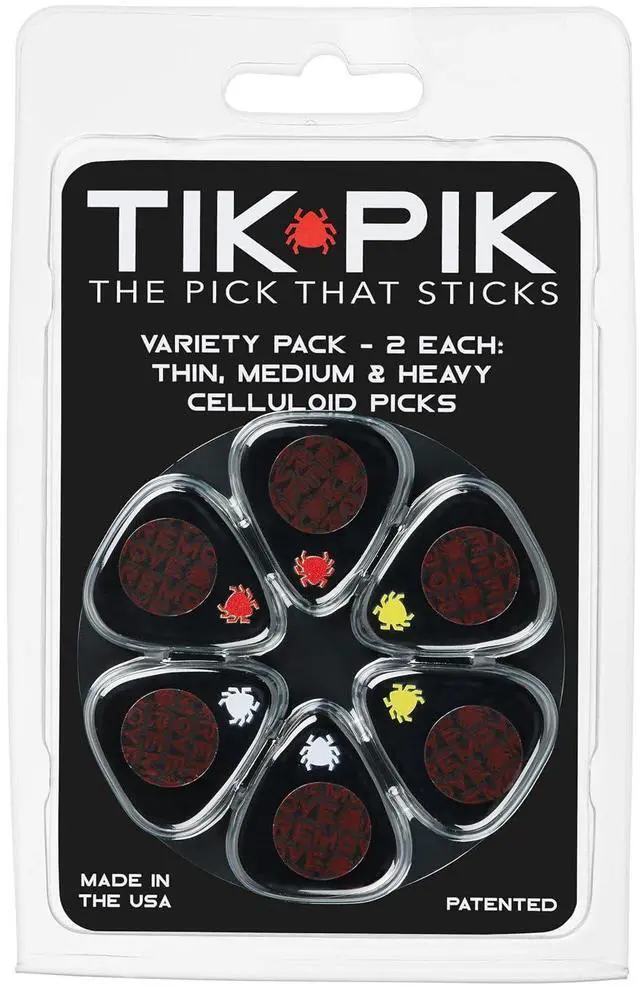Main image of Celluloid Guitar Picks 6-Pack - Thin, Medium & Heavy