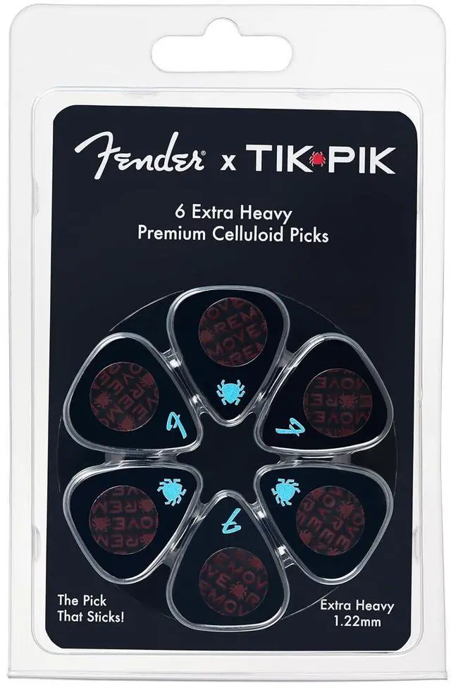 Main image of Fender x Celluloid Guitar Picks 6-Pack - Extra Heavy 1.22mm