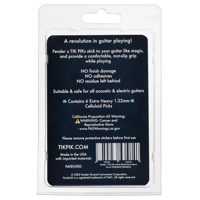 Alt view image 2 of 2 - Fender x Celluloid Guitar Picks 6-Pack - Extra Heavy 1.22mm