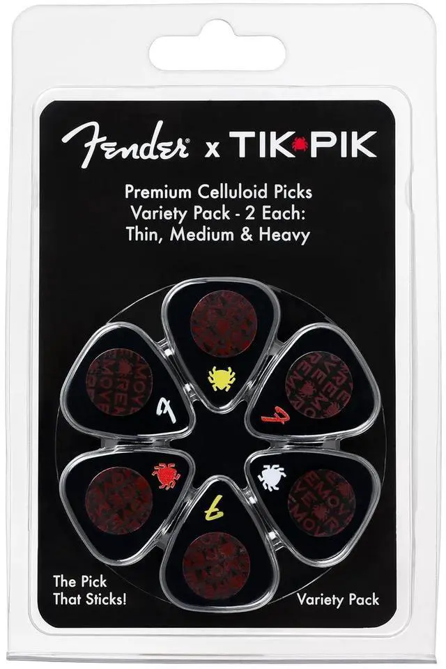 Main image of Fender x Celluloid Guitar Picks 6-Pack - Thin, Medium & Heavy