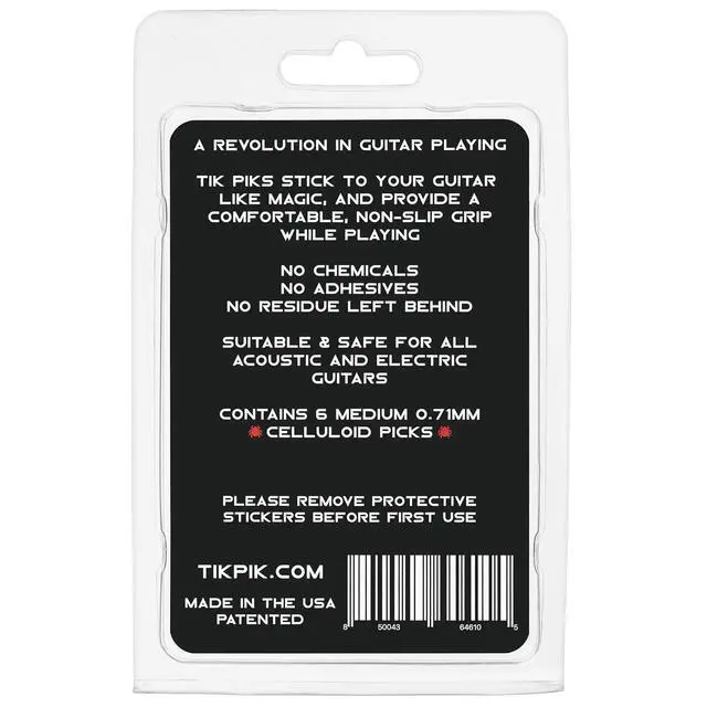 Alt view image 2 of 2 - Celluloid Guitar Picks 6-Pack - Medium 0.71mm