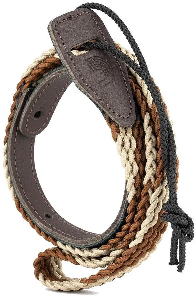 Main image of Accessories Mandolin Strap - Mandolin Accessories - Braided Mandolin Strap - Brown/Cream