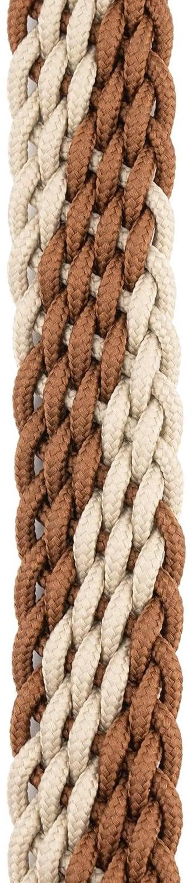 Alt view image 2 of 3 - Accessories Mandolin Strap - Mandolin Accessories - Braided Mandolin Strap - Brown/Cream