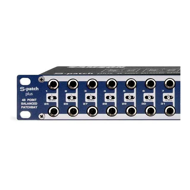 Alt view image 3 of 5 - S Patch Plus 48 Point Balanced 1 Thirds Inch TRS Patch Bay, 1u | Fully Balanced 48-Point Patchbay, Front-Panel Normal and Half-Normal and Thru Switches, 1/4 Trs Front and Rear