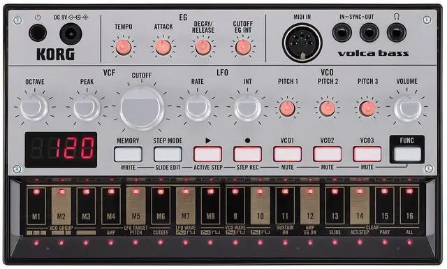Main image of Volca Bass Analog Synthesizer w/Three Oscillators and 16-step Sequencer