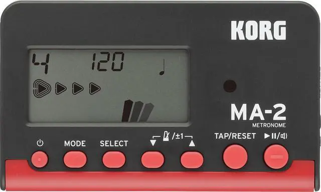 Alt view image 2 of 6 - MA-2 Digital Metronome for Orchestral Instruments w/ Large Display and 400-Hours Battery Life - Black/Red