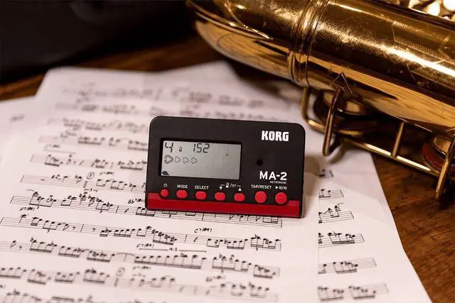 Alt view image 4 of 6 - MA-2 Digital Metronome for Orchestral Instruments w/ Large Display and 400-Hours Battery Life - Black/Red