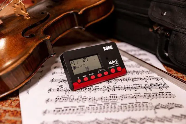 Alt view image 5 of 6 - MA-2 Digital Metronome for Orchestral Instruments w/ Large Display and 400-Hours Battery Life - Black/Red