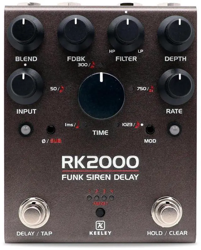Main image of RK2000 Funk Siren Ambient Loop Delay Pedal Black - Trey Anastasio DM2000 Stereo, MIDI, Hold, Mod, and Presets