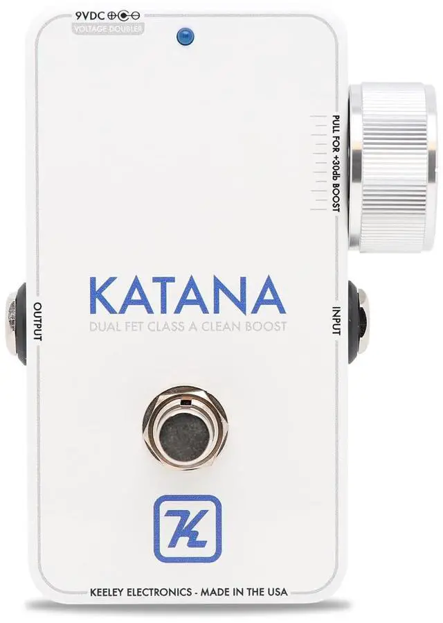Main image of Katana Clean Boost Throwback White Guitar Effects Pedal, 35dB of Transparent Boost, JFET Circuit