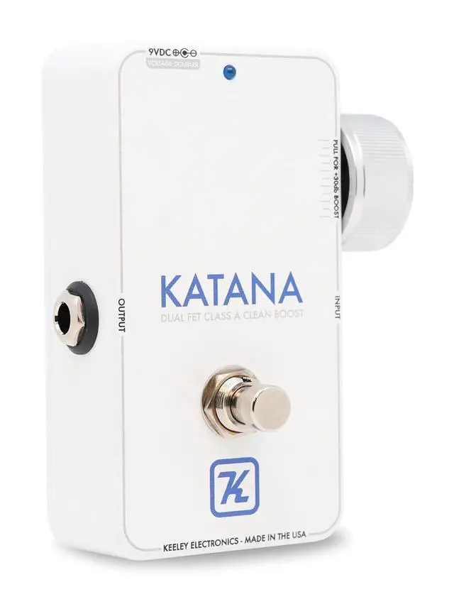 Alt view image 2 of 7 - Katana Clean Boost Throwback White Guitar Effects Pedal, 35dB of Transparent Boost, JFET Circuit