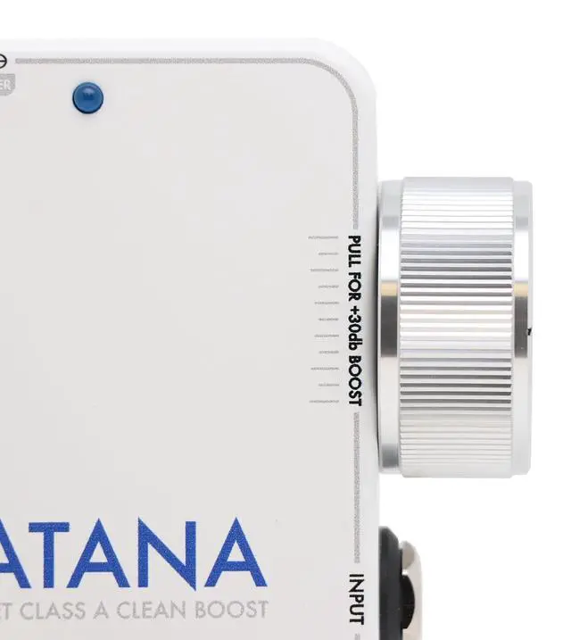 Alt view image 4 of 7 - Katana Clean Boost Throwback White Guitar Effects Pedal, 35dB of Transparent Boost, JFET Circuit